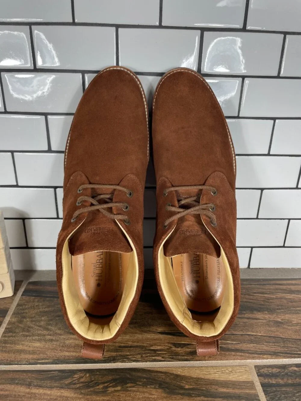 samuel hubbard Re-Boot Shoes Mens Size 10.5 Mahogany Suede Vibram Chukka Boots
